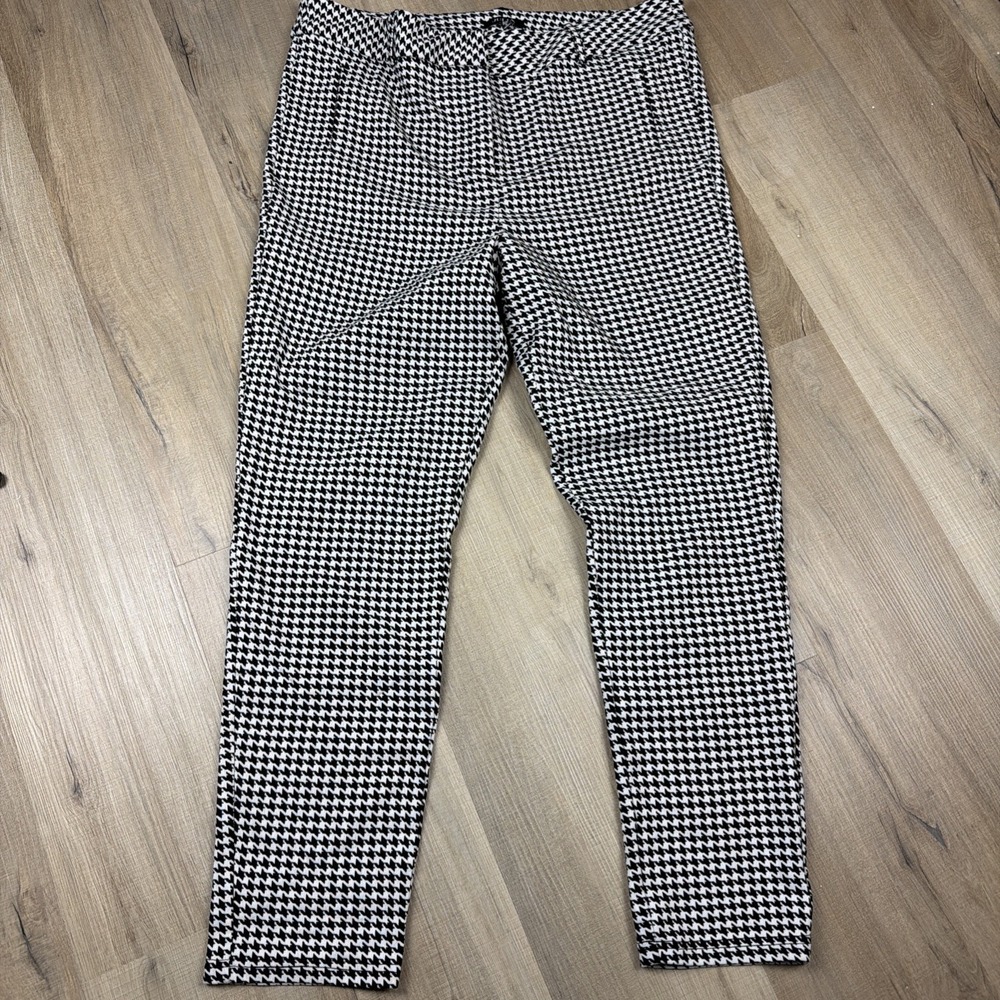 Julia by‎ Love J Women's Pants 2X Black White Houndstooth Pull On Stretch NWT